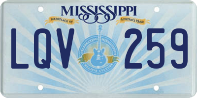MS license plate LQV259
