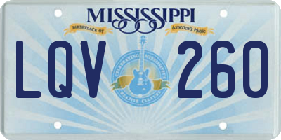 MS license plate LQV260
