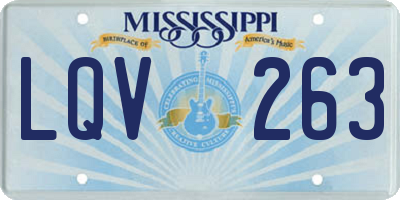 MS license plate LQV263