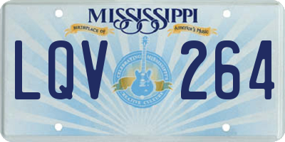 MS license plate LQV264