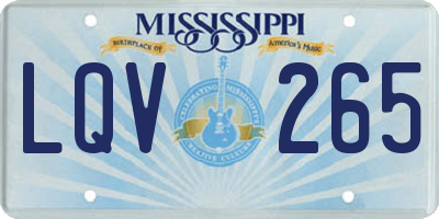 MS license plate LQV265