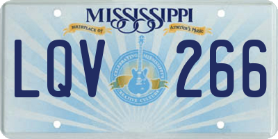 MS license plate LQV266