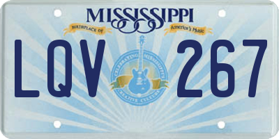 MS license plate LQV267