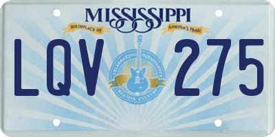 MS license plate LQV275
