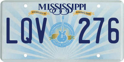 MS license plate LQV276