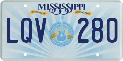 MS license plate LQV280