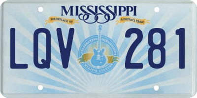 MS license plate LQV281