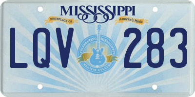 MS license plate LQV283