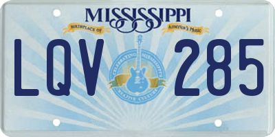 MS license plate LQV285