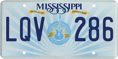 MS license plate LQV286