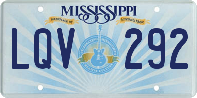 MS license plate LQV292