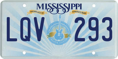 MS license plate LQV293
