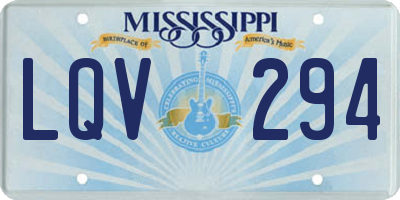 MS license plate LQV294