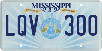 MS license plate LQV300