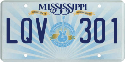 MS license plate LQV301