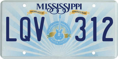 MS license plate LQV312