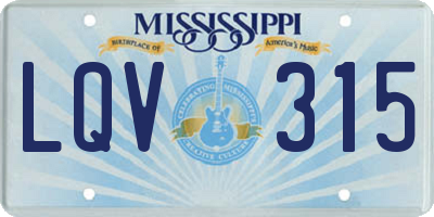 MS license plate LQV315