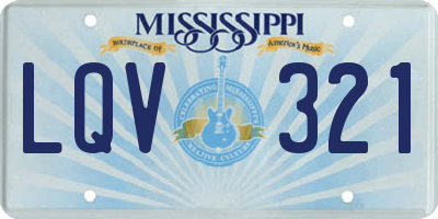 MS license plate LQV321