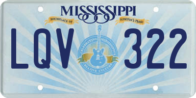MS license plate LQV322