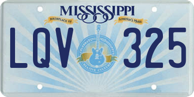 MS license plate LQV325