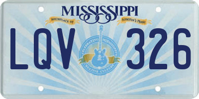 MS license plate LQV326