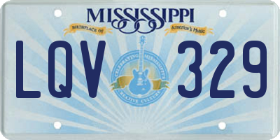 MS license plate LQV329