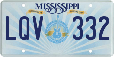 MS license plate LQV332