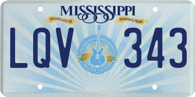 MS license plate LQV343