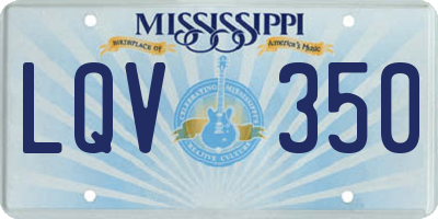 MS license plate LQV350