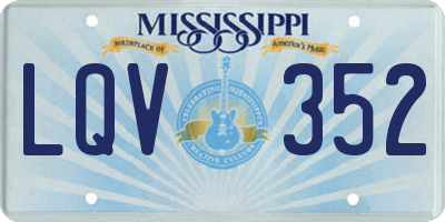 MS license plate LQV352