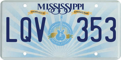 MS license plate LQV353