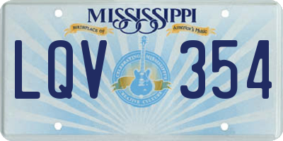 MS license plate LQV354