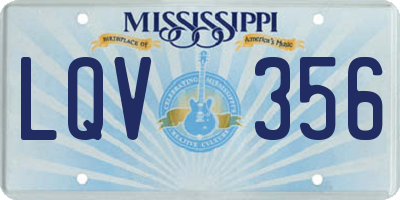 MS license plate LQV356