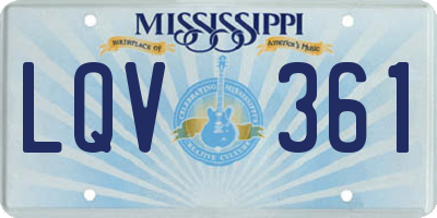 MS license plate LQV361