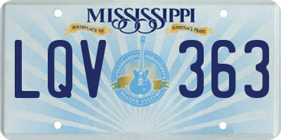 MS license plate LQV363
