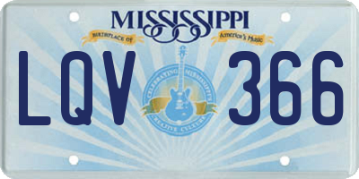 MS license plate LQV366
