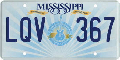 MS license plate LQV367