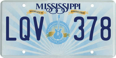 MS license plate LQV378