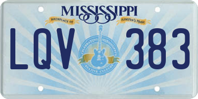 MS license plate LQV383