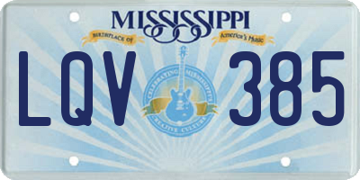 MS license plate LQV385