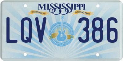 MS license plate LQV386