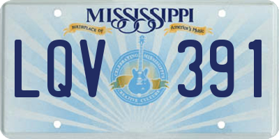 MS license plate LQV391