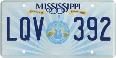 MS license plate LQV392