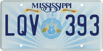 MS license plate LQV393