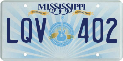 MS license plate LQV402