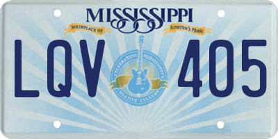 MS license plate LQV405
