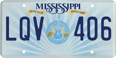 MS license plate LQV406