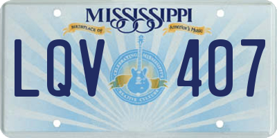 MS license plate LQV407
