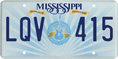 MS license plate LQV415
