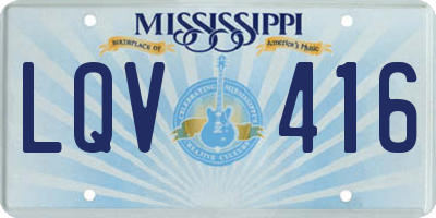 MS license plate LQV416